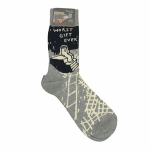 NWT Blue Q novelty socks Worst Gift Ever sad sock
